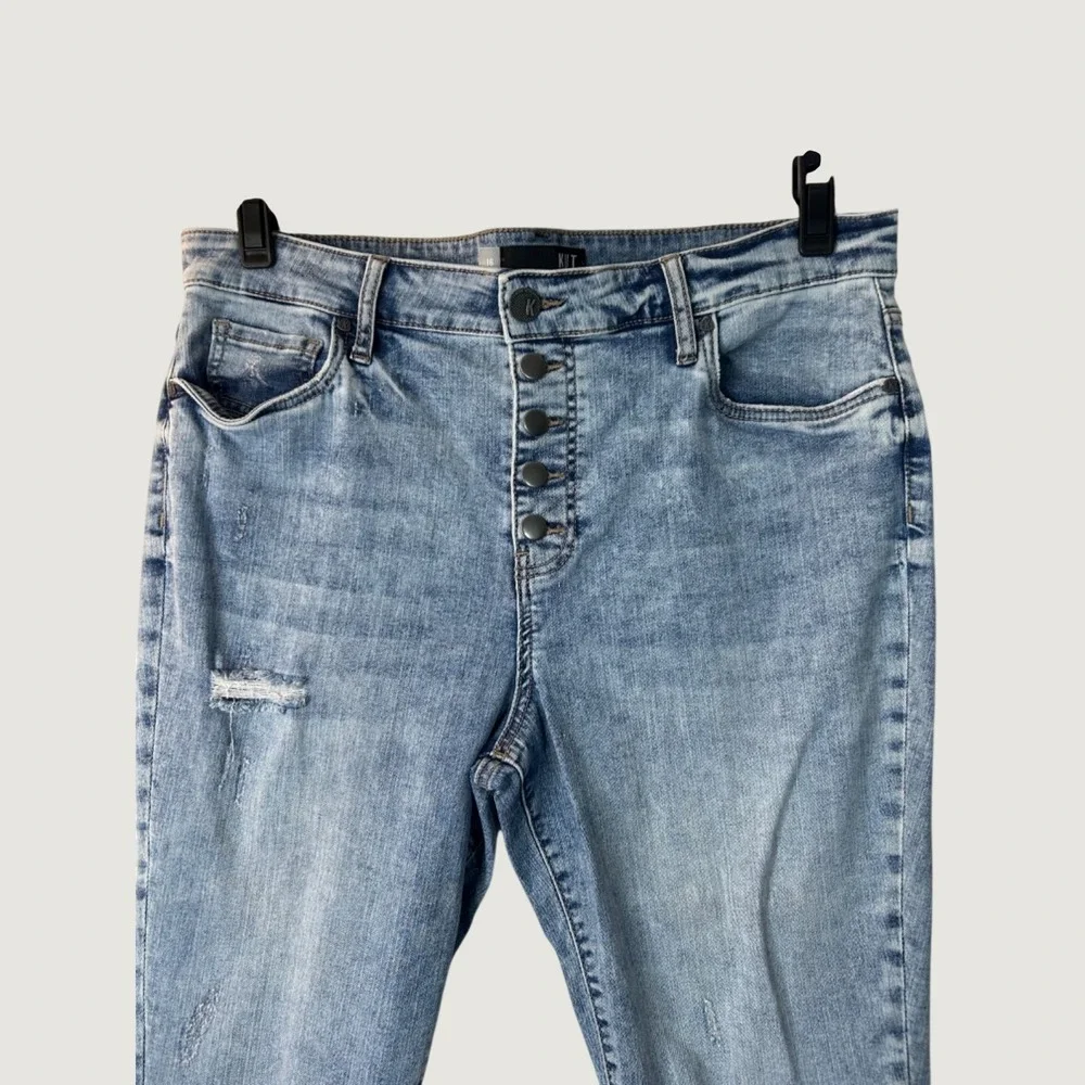 Kut From‎ The Kloth Connie High Rise Ankle Skinny Jeans SZ 16 Distressed Raw Hem